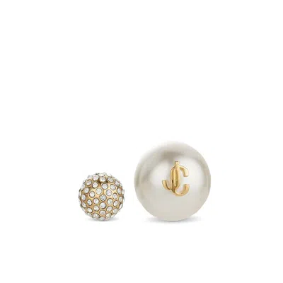Jimmy Choo Auri Logo-embellished Stud Earrings In Gold