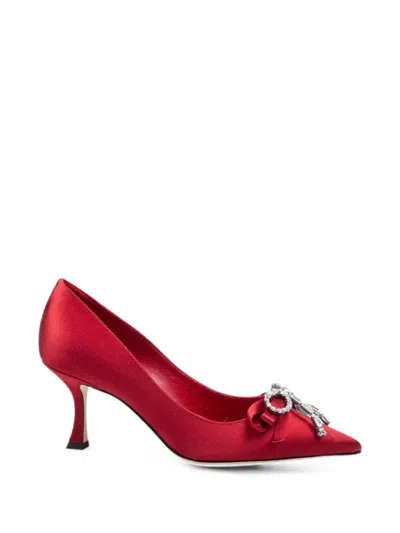 Jimmy Choo Auria 70 Bow Pumps In Red