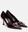 Jimmy Choo Auria 70 Embellished Leather Pumps In Burgundy