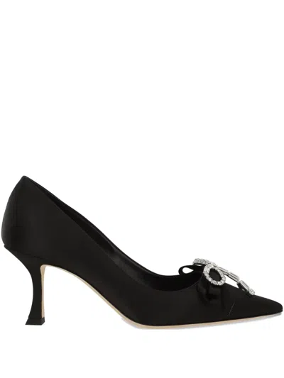Jimmy Choo Auria Crystal-bow Pumps In Black