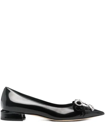 JIMMY CHOO JIMMY CHOO AURIA LEATHER BALLET FLATS
