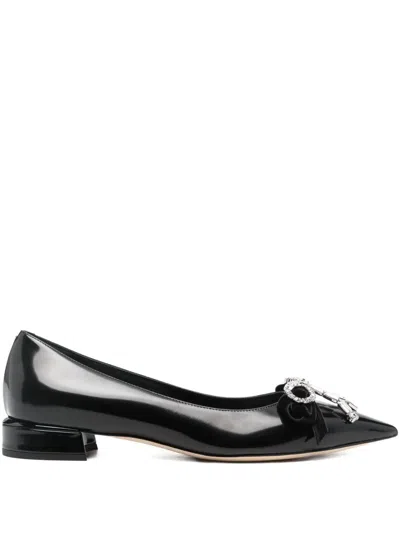 JIMMY CHOO AURIA LEATHER BALLET FLATS