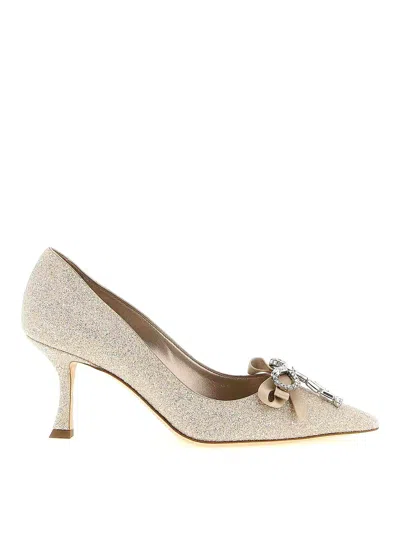 Jimmy Choo Auria Embellished Pumps In Neutral