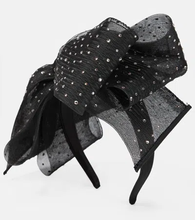 Jimmy Choo Aveline Satin Headband In Black