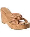 Jimmy Choo Avenue Leather Wedge Sandals In Brown