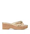 Jimmy Choo Avenue Metallic-leather Wedge Sandals In Gold