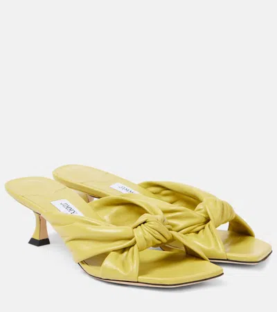 Jimmy Choo Avenue 50 Leather Sandals In Yellow
