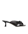 Jimmy Choo Avenue 50 Knotted Leather Mules In Black
