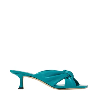 Jimmy Choo Avenue 50mm Malibu Nappa Leather Mules In Blue