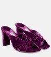 Jimmy Choo Avenue 85 Velvet Mules In Purple