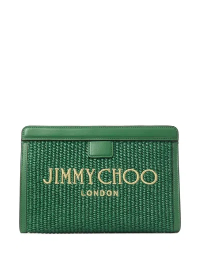 Jimmy Choo Avenue Clutch Bag In 绿色