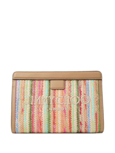 Jimmy Choo Avenue Clutch Bag In Brown