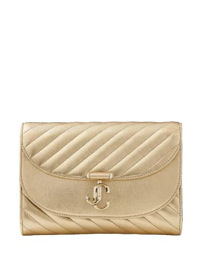 Jimmy Choo Avenue Clutch Bag In Gold