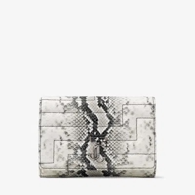 Jimmy Choo Avenue Clutch In Roccia/dark Silver