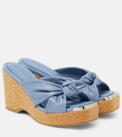 Jimmy Choo Avenue Wedge 95 In Blue