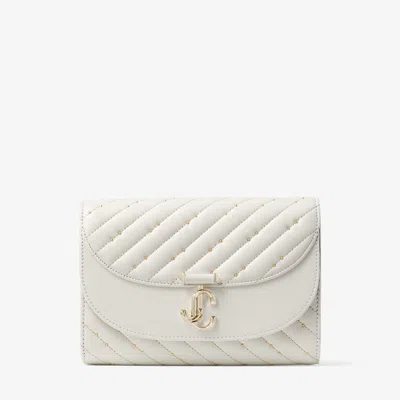 Jimmy Choo Avenue Curve Quilted-leather Clutch Bag In White