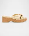 Jimmy Choo Avenue Metallic-leather Wedge Sandals In Gold