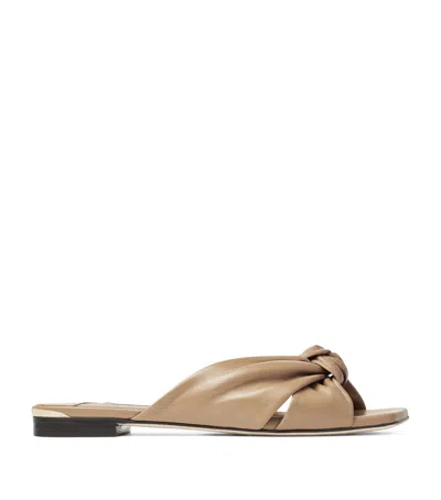 Jimmy Choo Avenue Leather Sandals In Beige