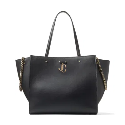 Jimmy Choo Avenue Leather Tote Bag In Black