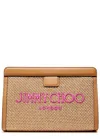 Jimmy Choo Avenue Logo Raffia Pouch