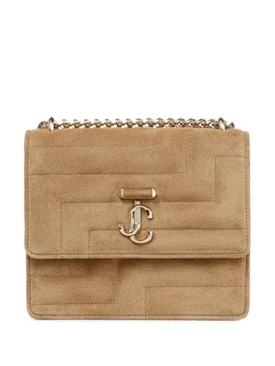 ショルダーバッグ・ポシェット JIMMY CHOO Avenue Quad Rattan Suede Shoulder Bag Jimmy Choo Avenue Quad Shoulder Bag In Rattan/light Gold