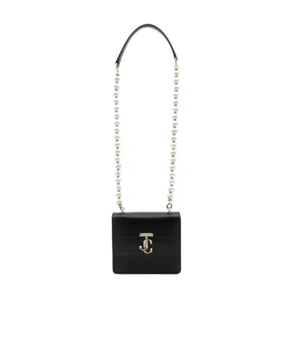 Jimmy Choo Avenue Quad Xs Embellished Strapped Shoulder Bag In Black