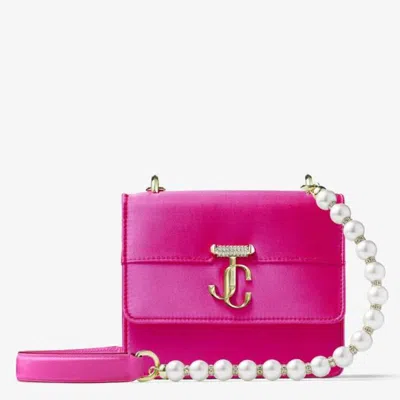 Jimmy Choo Avenue Quad Xs Satin Shoulder Bag In Purple