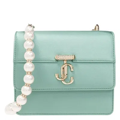 Jimmy Choo Avenue Quad Xs Satin Shoulder Bag In Blue