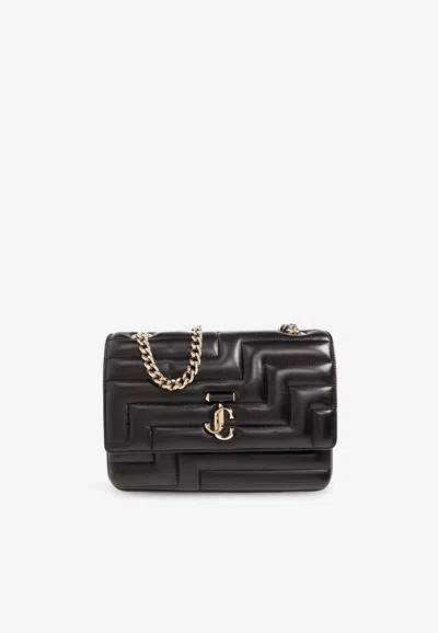 Jimmy Choo Avenue Quilted Nappa Leather Shoulder Bag In Black