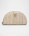 Jimmy Choo Avenue Quilted Snakeskin-print Leather Pouch