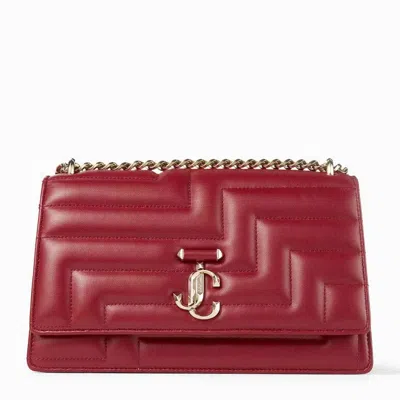 Jimmy Choo Avenue Shoulder In Cranberry / Light Gold In Red