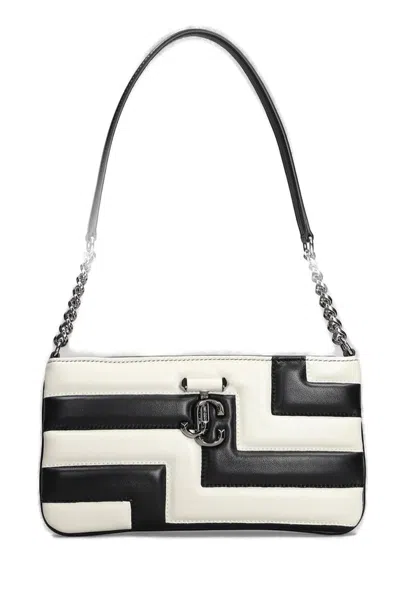 Jimmy Choo Avenue Slim Quilted-leather Shoulder Bag In Blk/lat/ Silver