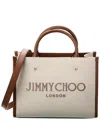 JIMMY CHOO AVENUE SMALL CANVAS & LEATHER TOTE