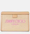 Jimmy Choo Avenue Small Leather-trimmed Pouch In Gold