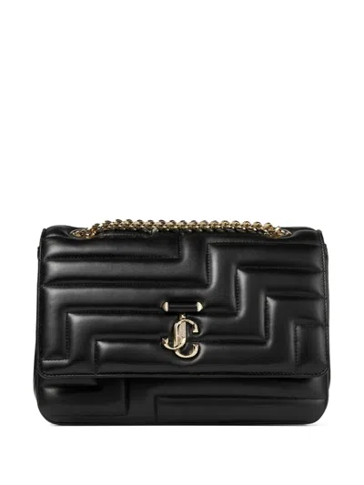 Jimmy Choo Avenue Soft Matelassé Shoulder Bag In Schwarz