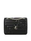 Jimmy Choo Mini Avenue Soft Shoulder Handbag In Black