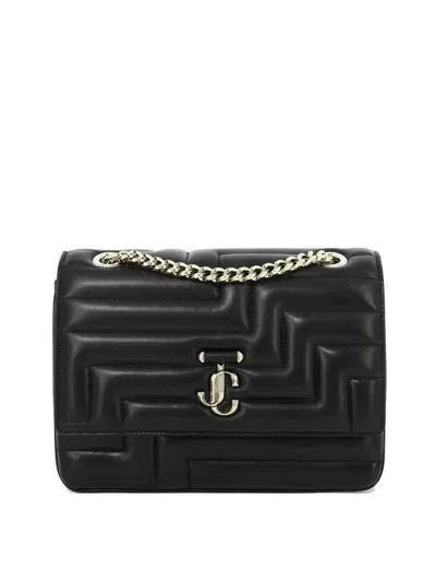 Jimmy Choo Mini Avenue Soft Shoulder Handbag In Black