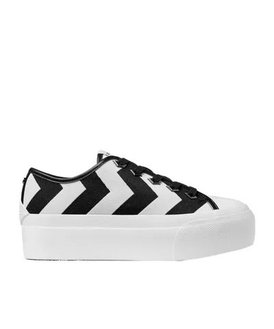 Jimmy Choo Avenue Striped Platform Low-cut Casual Shoes In Black