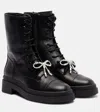 Jimmy Choo Averi Bow-detail Leather Lace-up Boots In Black