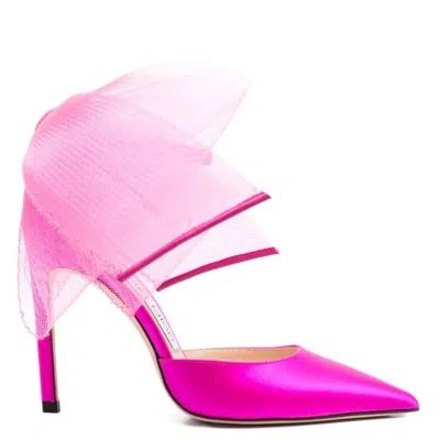 Jimmy Choo Averly 100 Bow-trimmed Pumps In Pink