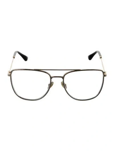 Pre-owned Jimmy Choo Aviator Eyeglasses In Gold