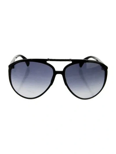 Pre-owned Jimmy Choo Aviator Gradient Sunglasses In Black