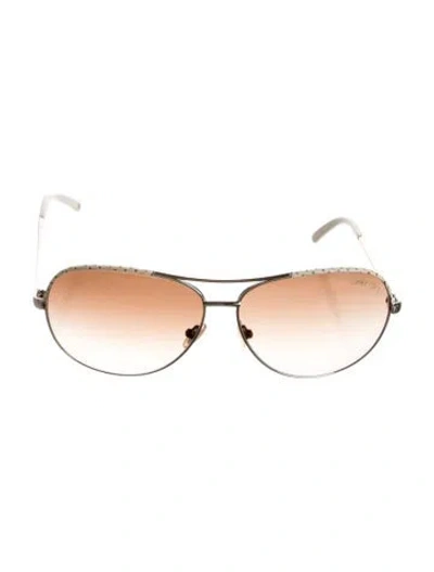Pre-owned Jimmy Choo Aviator Gradient Sunglasses In Silver