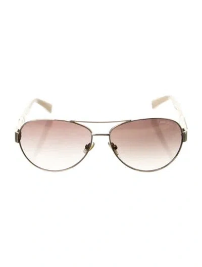 Pre-owned Jimmy Choo Aviator Gradient Sunglasses In White