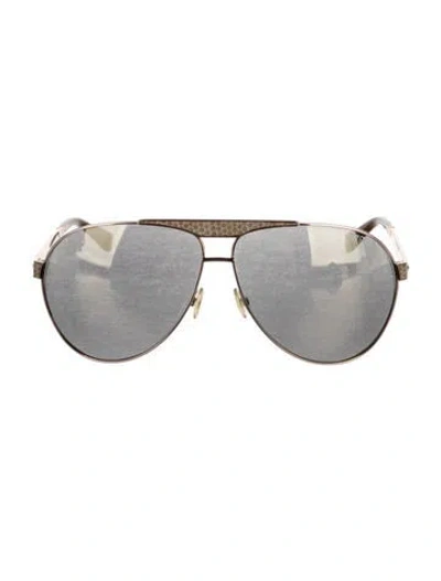 Pre-owned Jimmy Choo Aviator Mirrored Sunglasses In Gold