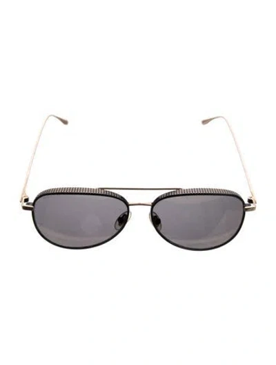 Pre-owned Jimmy Choo Aviator Tinted Sunglasses In Gold
