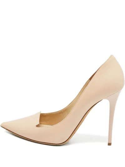 Pre-owned Jimmy Choo Avril Pointed-toe Pumps In Neutral