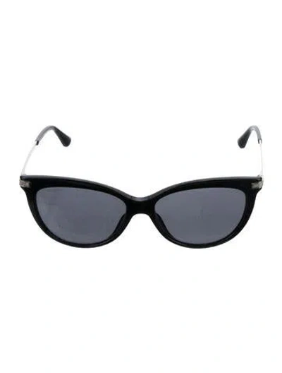 Pre-owned Jimmy Choo Axelle/g/s Cat-eye Sunglasses In Black