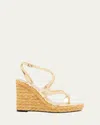 Jimmy Choo Ayla 110 Metallic Leather Wedge Sandals In Gold