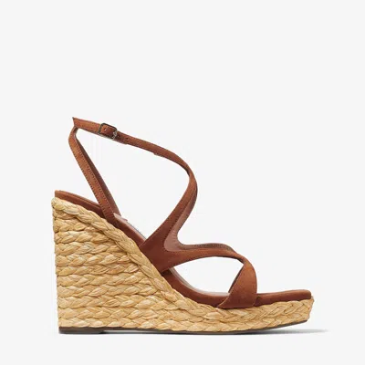 Jimmy Choo Ayla 85mm Wedge Sandals In Neutral